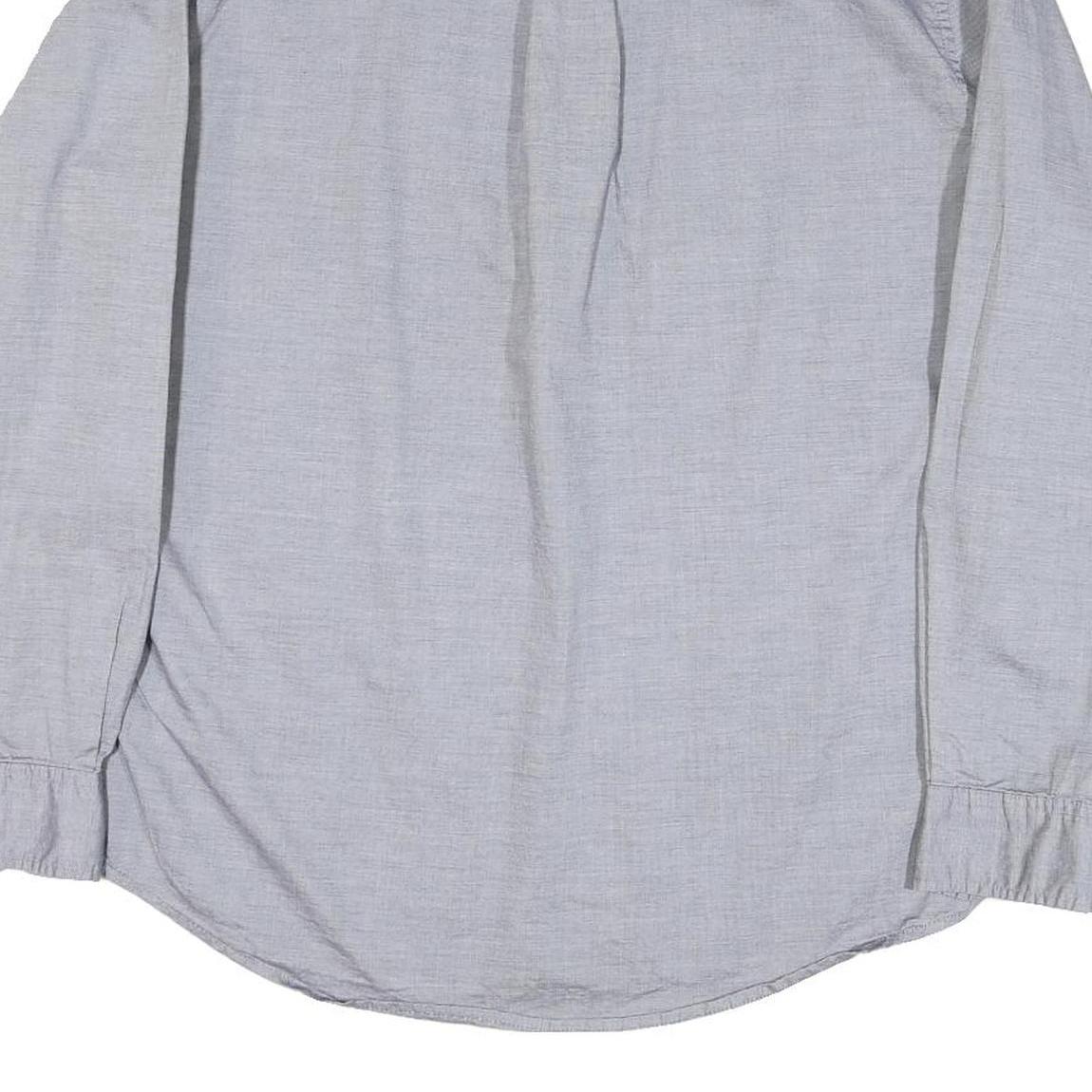 TOMMY HILFIGER Mens Grey Button-Down Cotton Blend Shirt L Casual Comfort