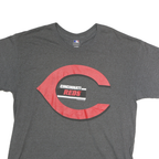 MERCHANDISE Mens Grey Cincinnati Reds Graphic T-Shirt XL Short Sleeve Crew Neck