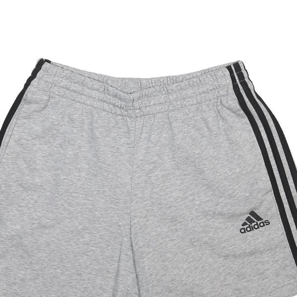 ADIDAS Mens Shorts Grey Black Casual M W28 Three Stripes Logo Sweat