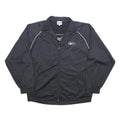 REEBOK Mens Black Track Jacket L Polyester Zip Plain Sportswear Athletics