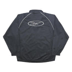 REEBOK Mens Black Track Jacket L Polyester Zip Plain Sportswear Athletics