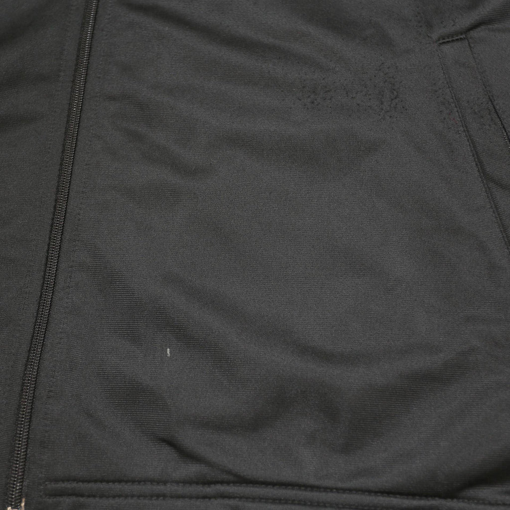 REEBOK Mens Black Track Jacket L Polyester Zip Plain Sportswear Athletics