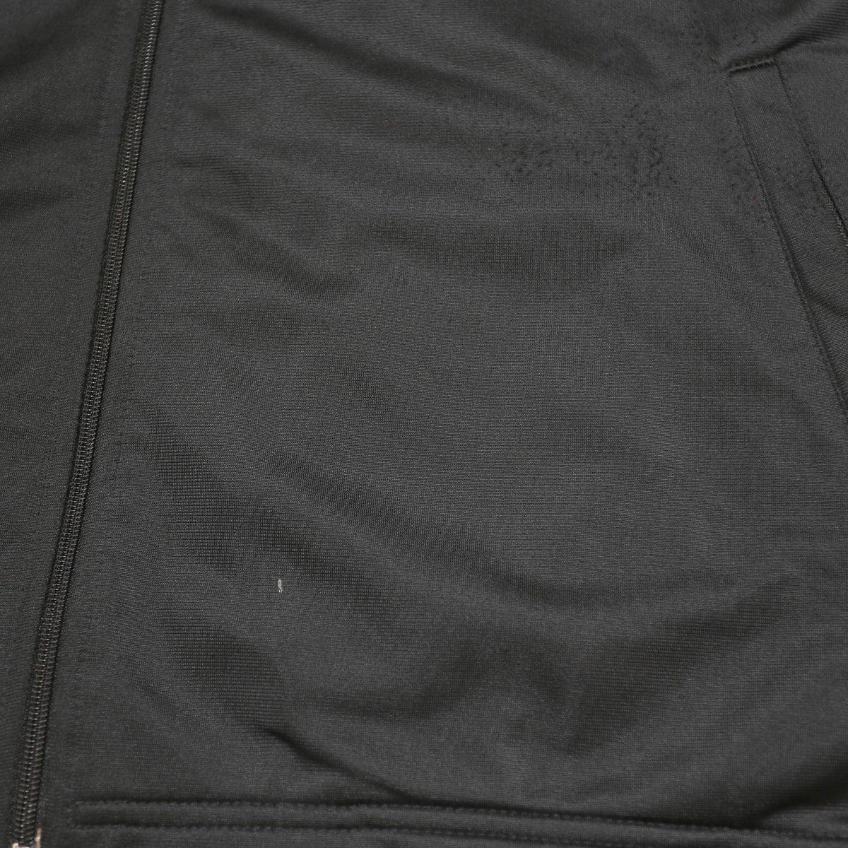 REEBOK Mens Black Track Jacket L Polyester Zip Plain Sportswear Athletics
