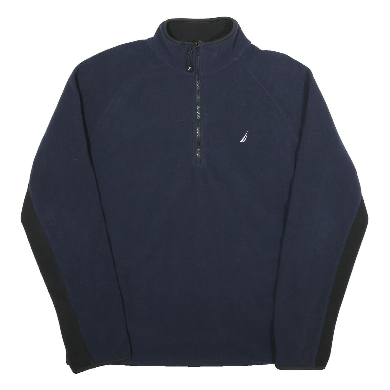 NAUTICA Mens Navy & Black Plain Pullover Crew Neck Basic Knit Jumper XL