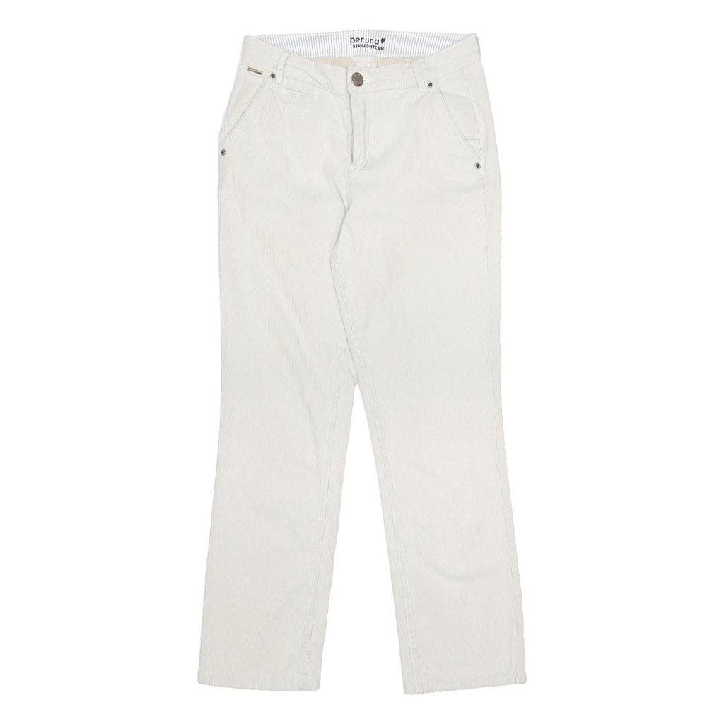 PER UNA Womens Cotton Blend Slim White Slim Straight Leg Trousers W27 L26