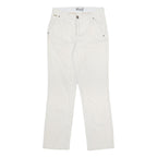 PER UNA Womens Cotton Blend Slim White Slim Straight Leg Trousers W27 L26