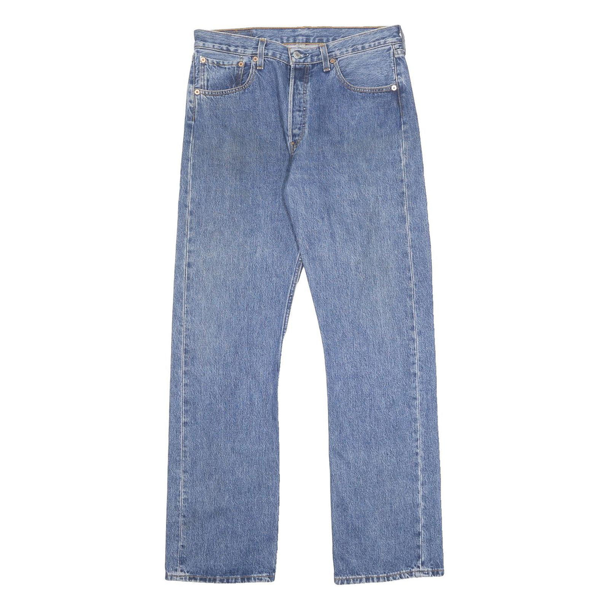 LEVI'S 501 Mens Jeans Blue Regular Straight Denim Medium W32 L32 Classic Button
