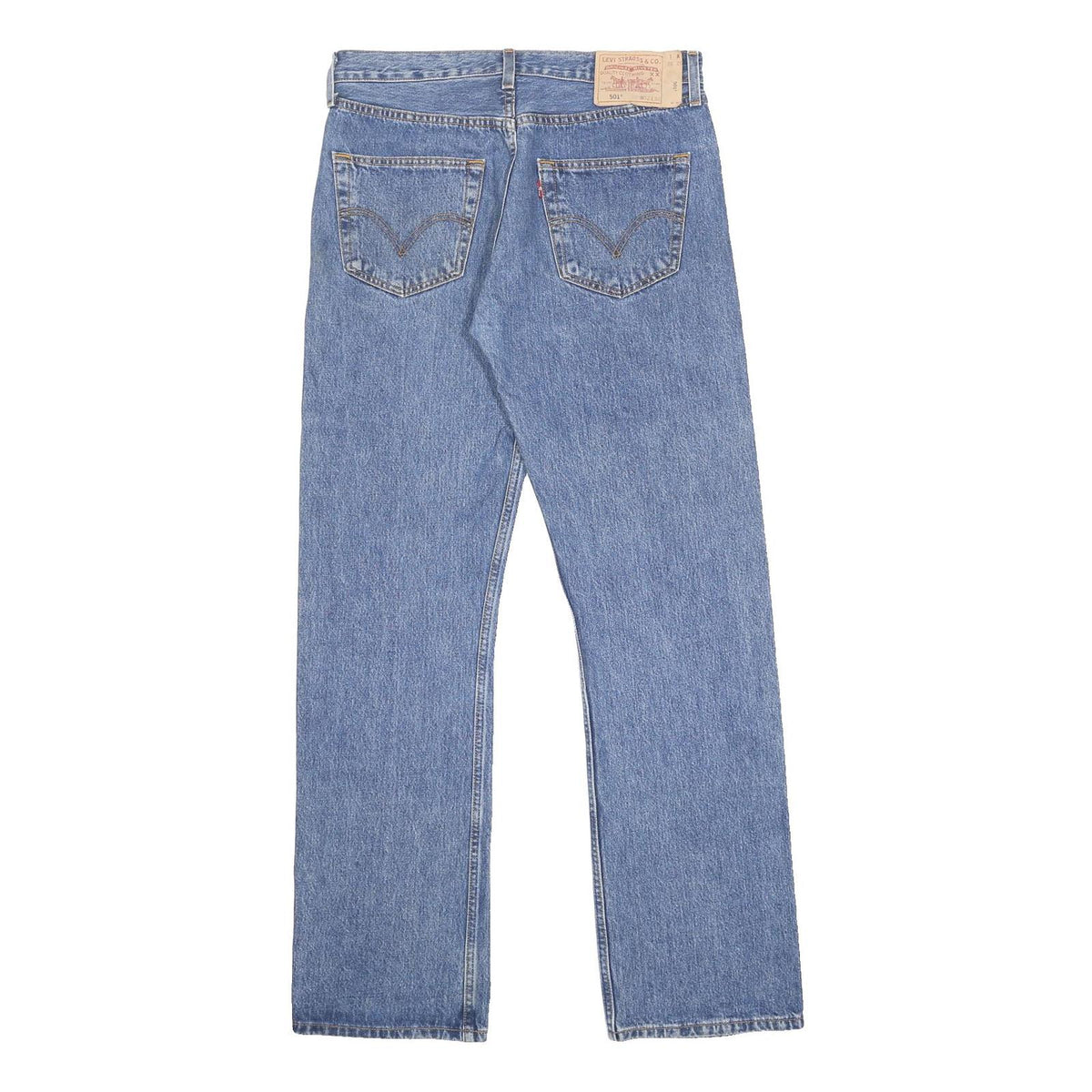 LEVI'S 501 Mens Jeans Blue Regular Straight Denim Medium W32 L32 Classic Button