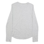 TOMMY HILFIGER Womens Grey Long Sleeve Crew Neck T-Shirt S Hilfiger Script