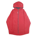 REEBOK Womens Red Zip Jacket XL Polyester Hooded Plain Lightweight Sportswear