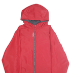 REEBOK Womens Red Zip Jacket XL Polyester Hooded Plain Lightweight Sportswear