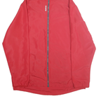 REEBOK Womens Red Zip Jacket XL Polyester Hooded Plain Lightweight Sportswear