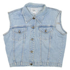 VISION Cropped Womens Denim Gilet Blue L