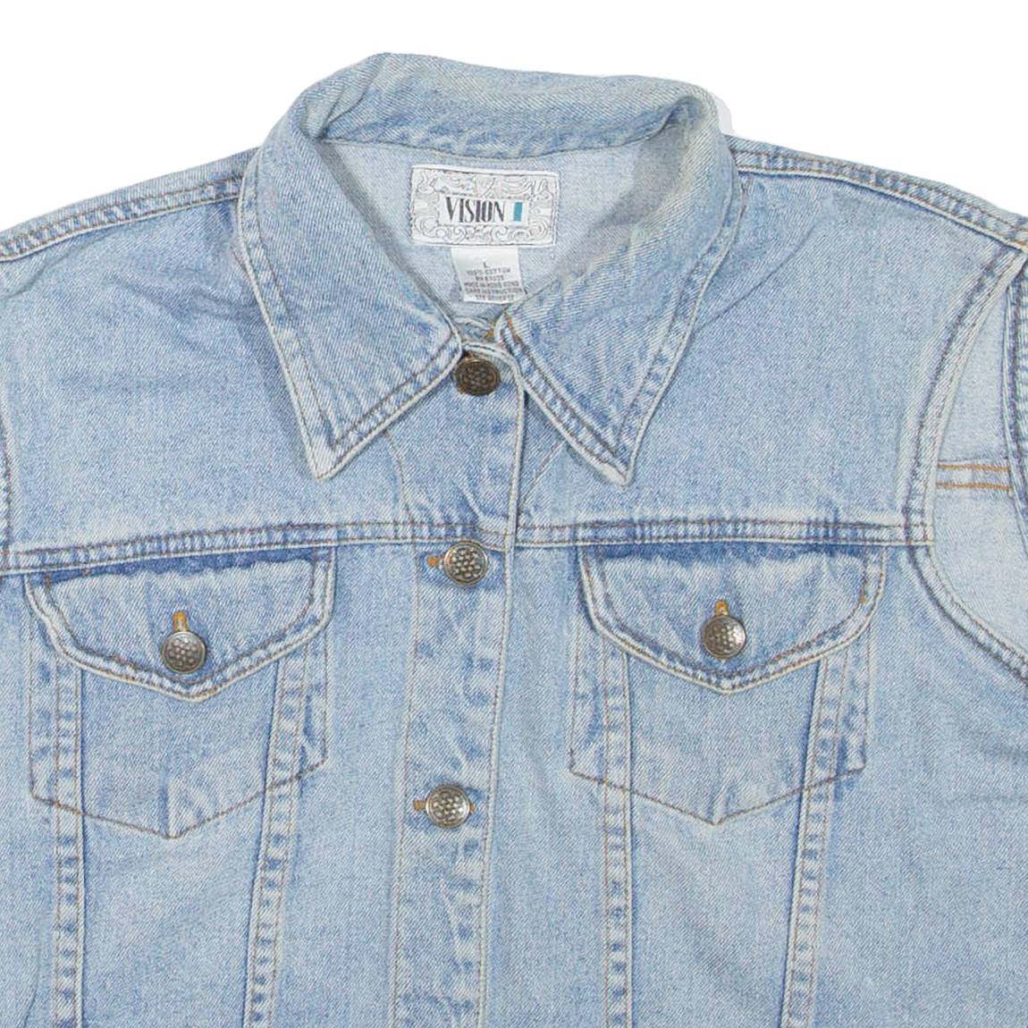 VISION Cropped Womens Denim Gilet Blue L