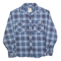 DICKIES Mens Blue Check Shirt S Long Sleeve Button Cotton Blend Workwear