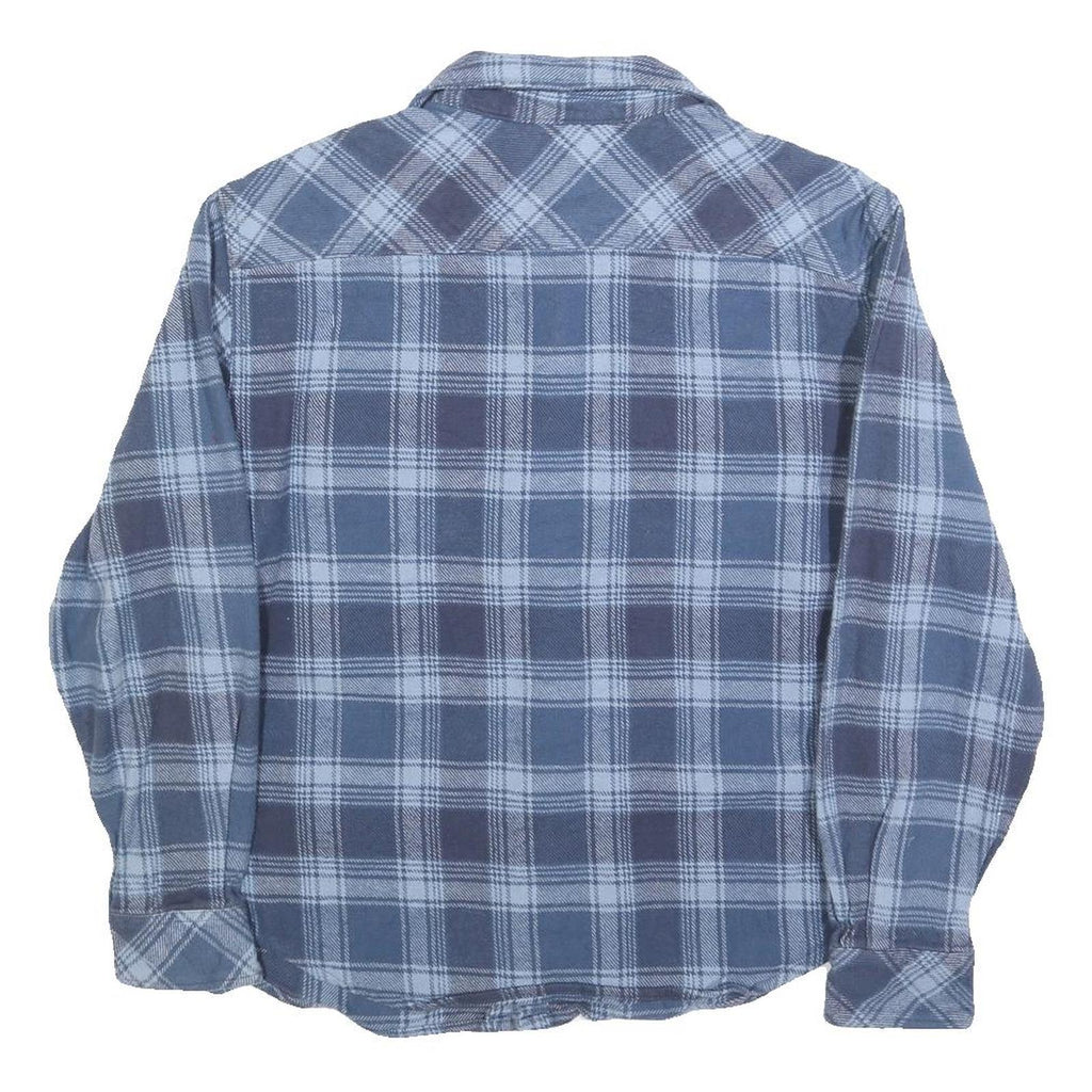 DICKIES Mens Blue Check Shirt S Long Sleeve Button Cotton Blend Workwear