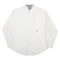 TOMMY HILFIGER Mens White Cotton Shirt XL Button Down Pocket Long Sleeve Classic