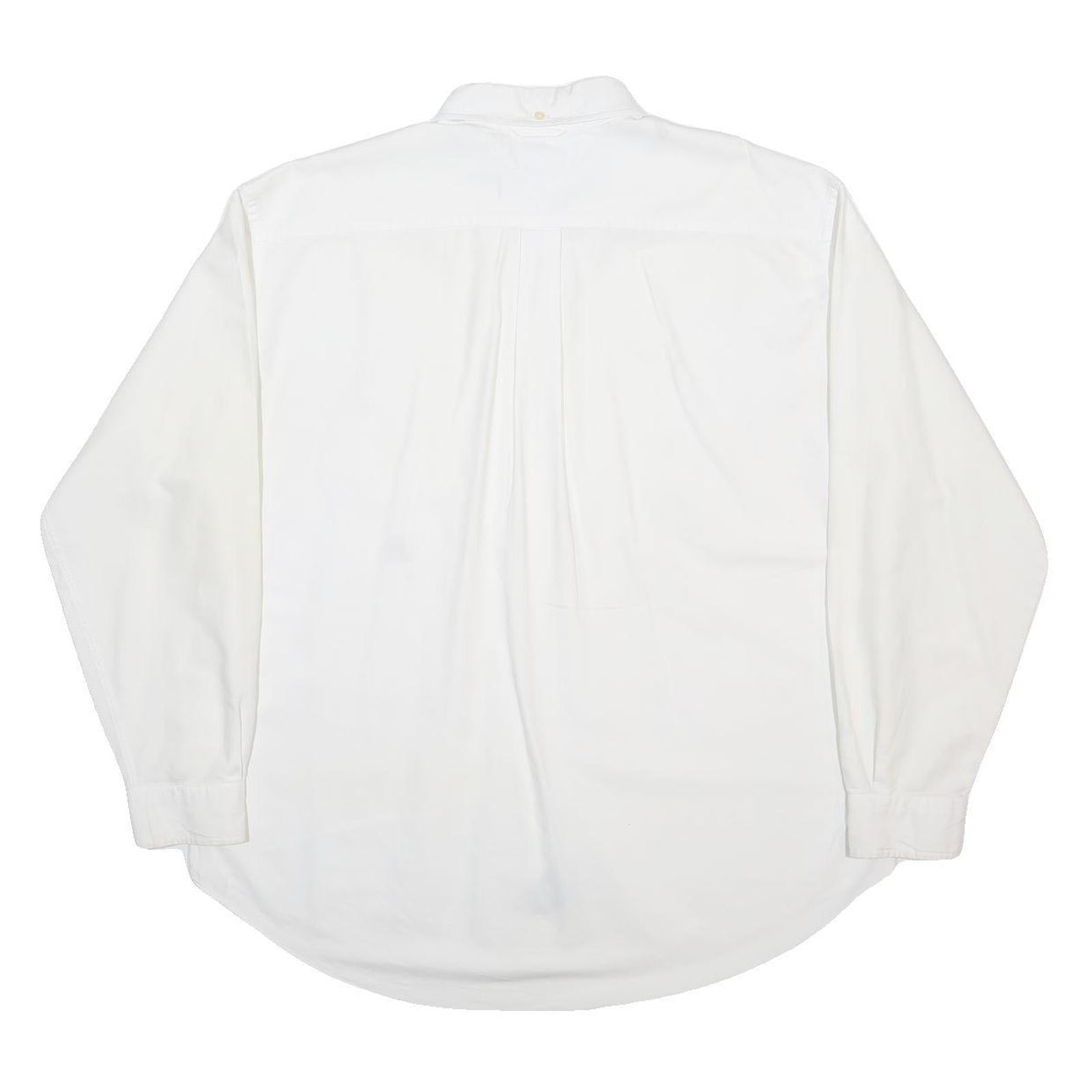 TOMMY HILFIGER Mens White Cotton Shirt XL Button Down Pocket Long Sleeve Classic