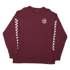 VANS Mens Maroon Long Sleeve Crew Neck Graphic T-Shirt L Cotton Blend Casual