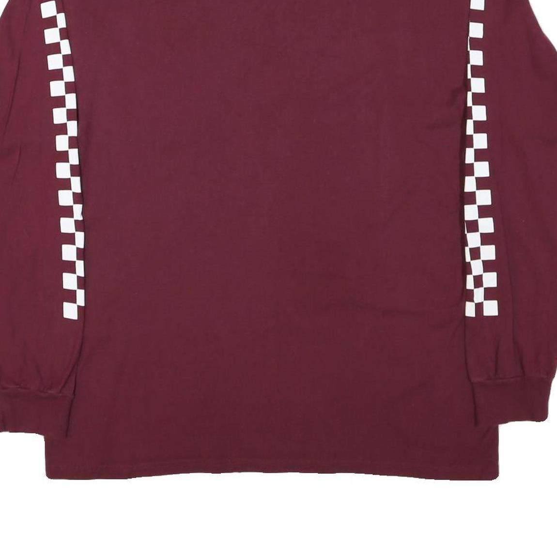 VANS Mens Maroon Long Sleeve Crew Neck Graphic T-Shirt L Cotton Blend Casual