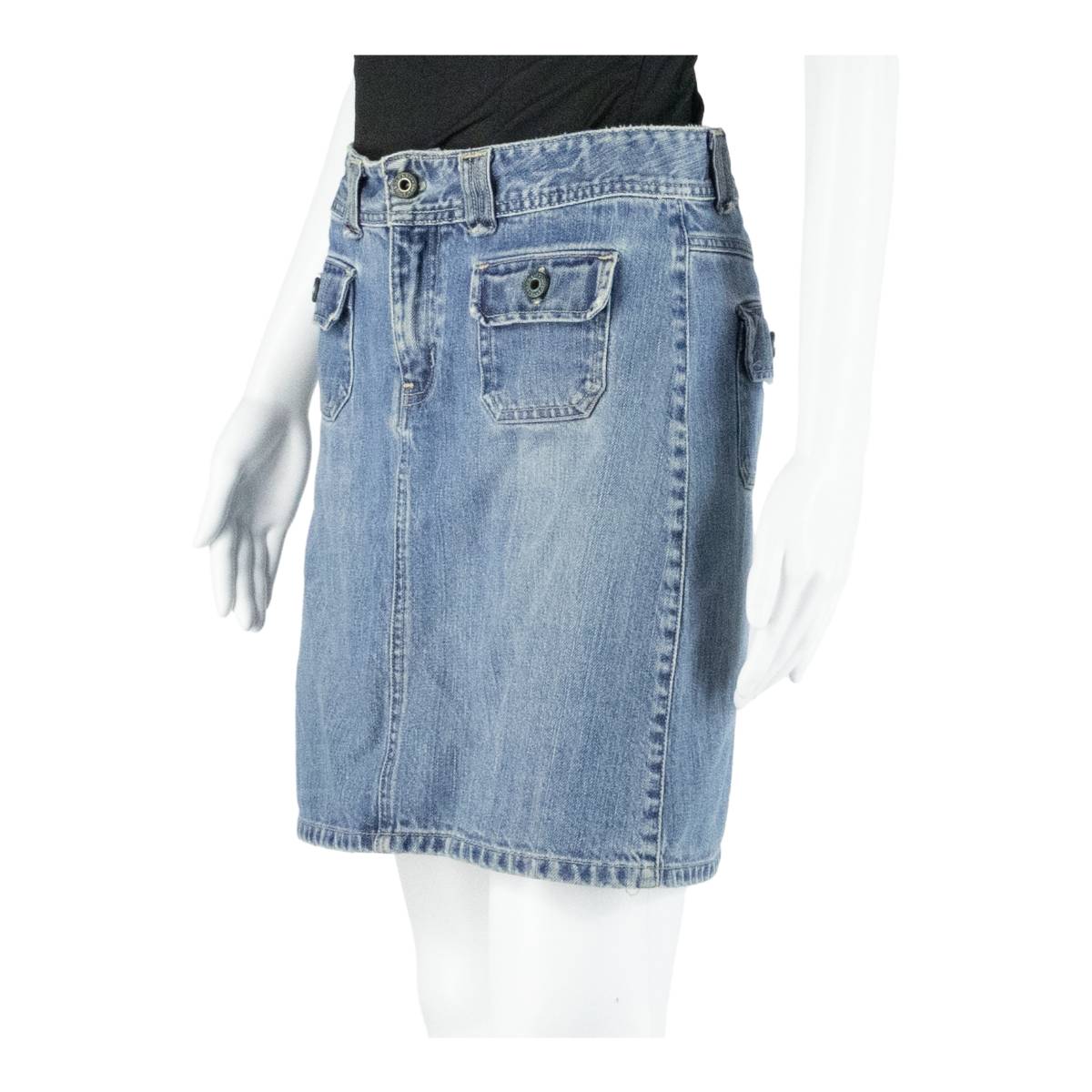 OLD NAVY BLUE JEANS Womens Straight Skirt Blue Knee Length Denim M