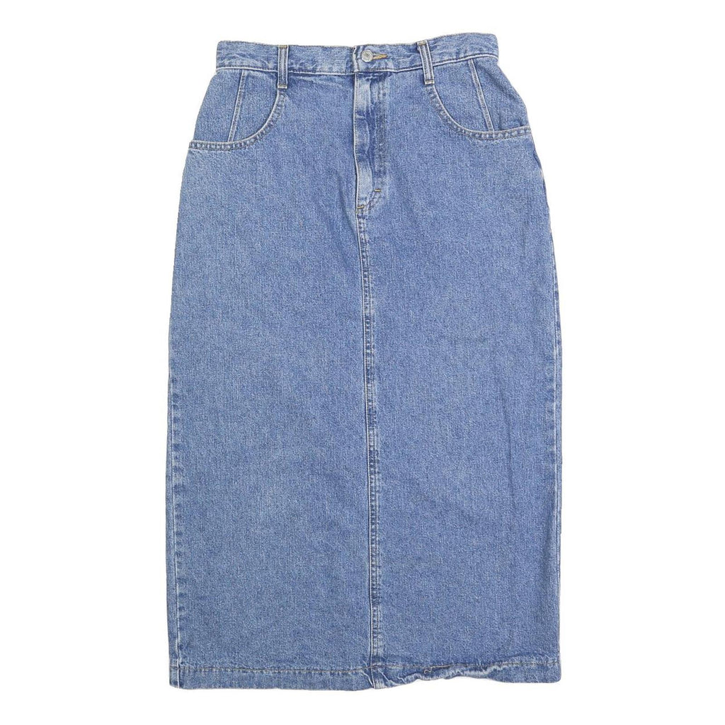 LEE Womens Blue Denim Straight Knee Length Denim Skirt M Classic Style