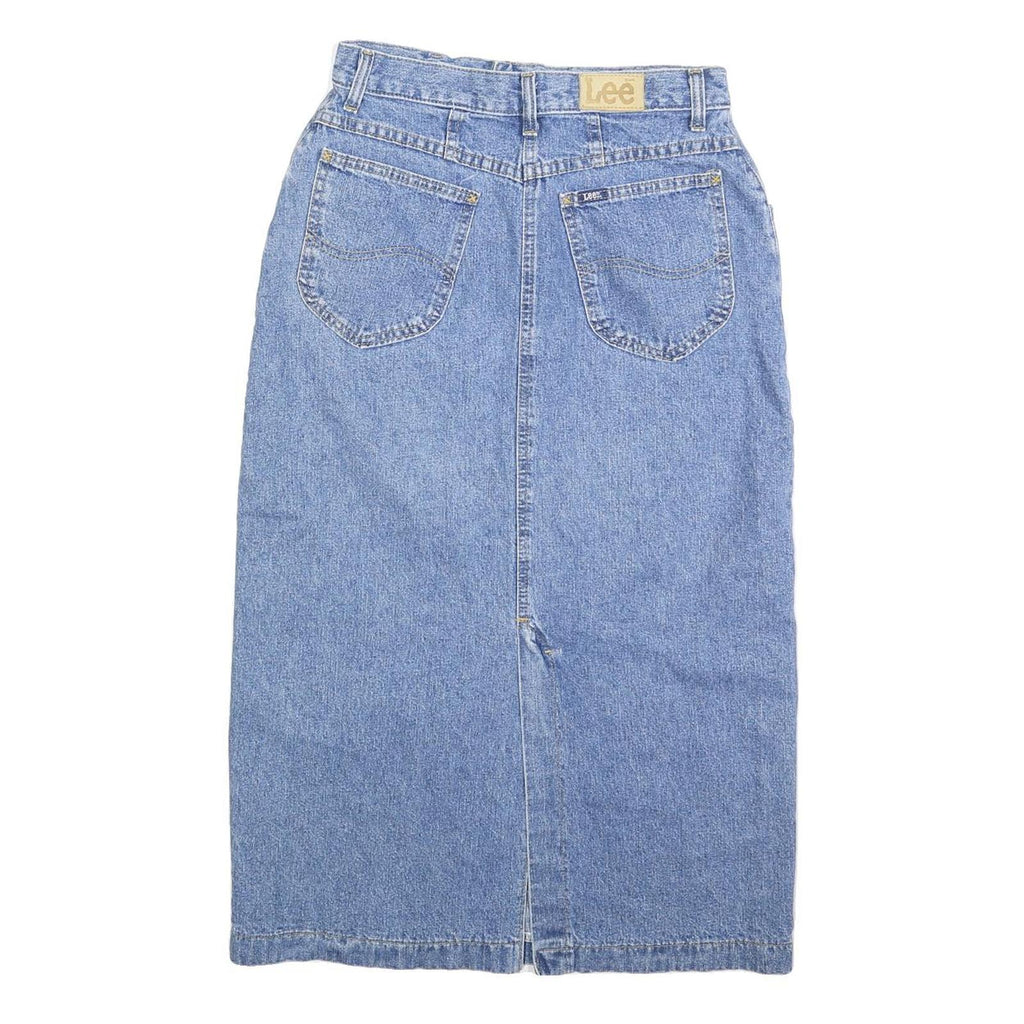 LEE Womens Blue Denim Straight Knee Length Denim Skirt M Classic Style