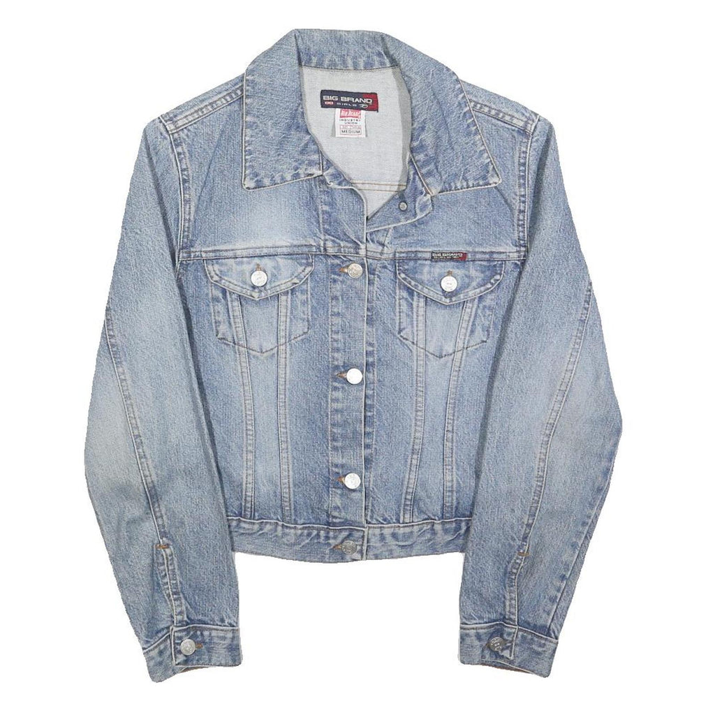 BIG BRAND Womens Blue Denim Cotton Jacket M Button Closure Classic Fit Casual