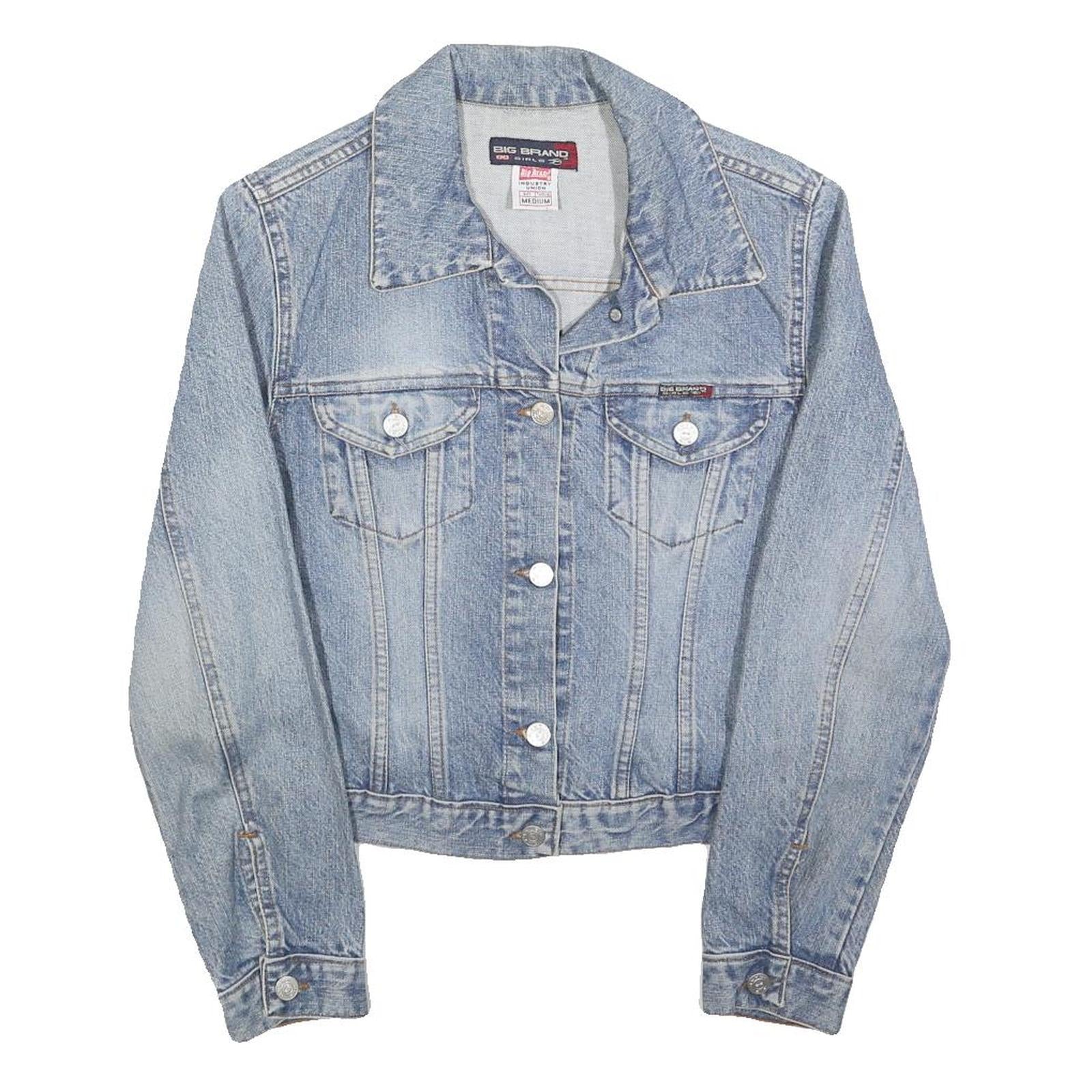 BIG BRAND Womens Blue Denim Cotton Jacket M Button Closure Classic Fit Casual