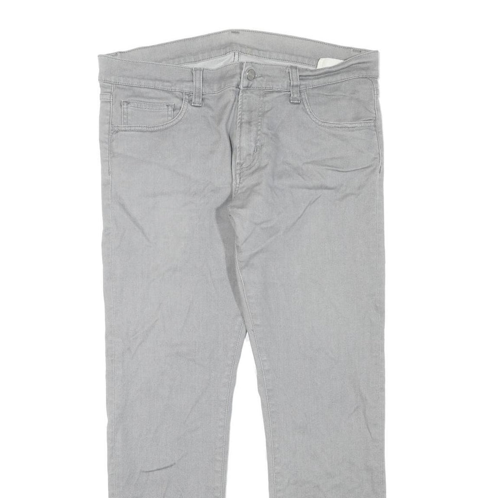 CARHARTT Mens Regular Fit Grey Cotton Blend Zip Jeans W33 L28 Casual Durable
