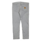 CARHARTT Mens Regular Fit Grey Cotton Blend Zip Jeans W33 L28 Casual Durable