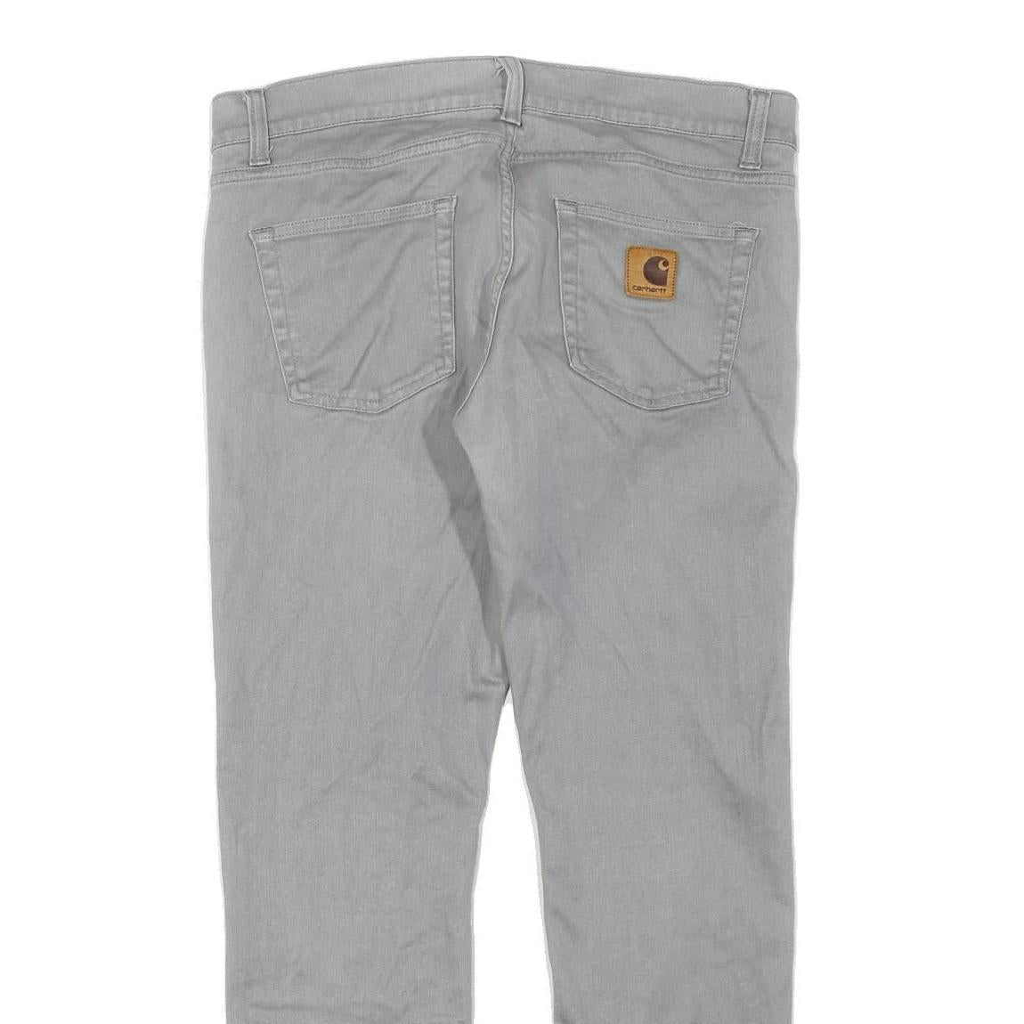 CARHARTT Mens Regular Fit Grey Cotton Blend Zip Jeans W33 L28 Casual Durable
