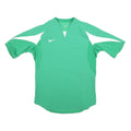 NIKE Mens Green & White Athletic T-Shirt XL Long Sleeve V-Neck Sportswear
