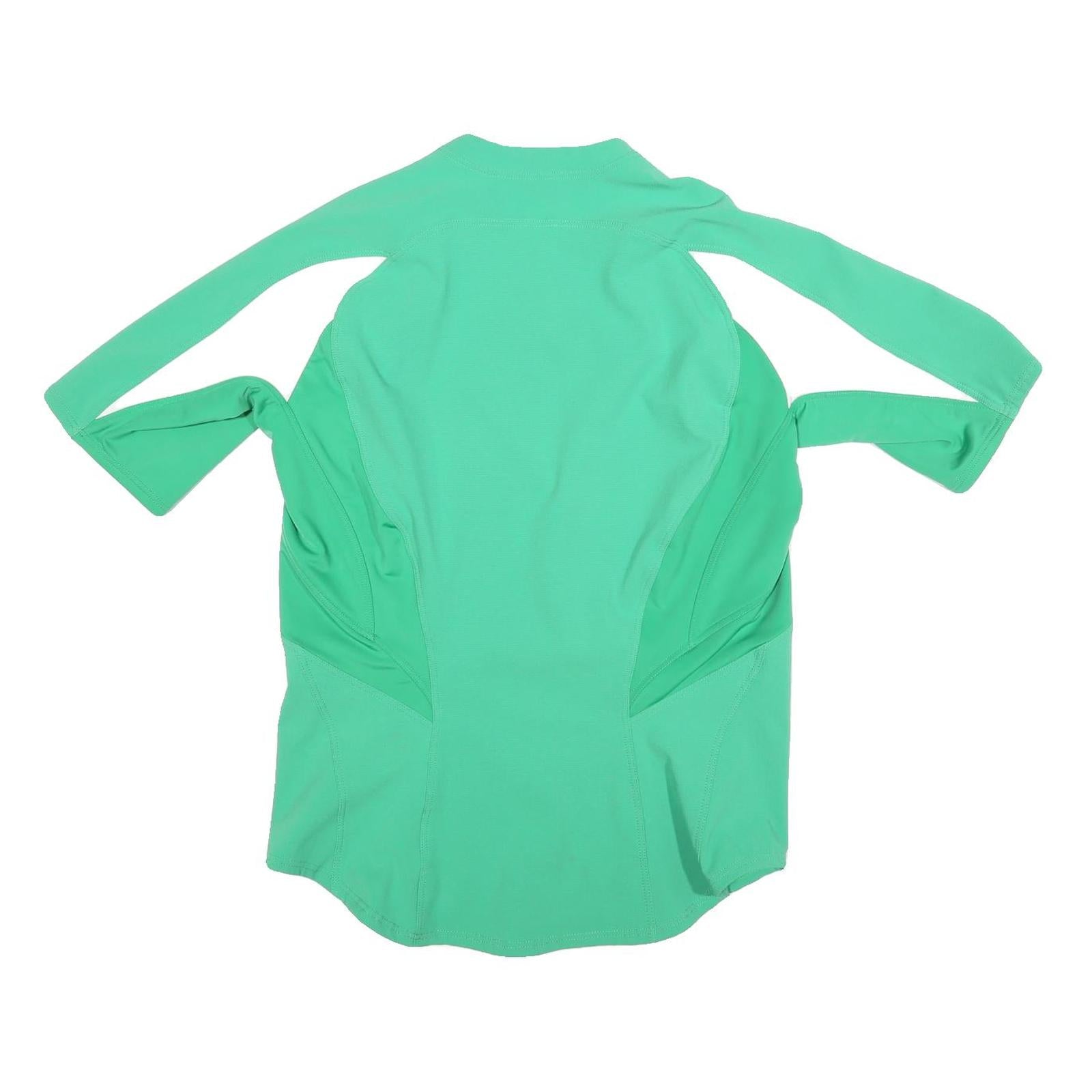 NIKE Mens Green & White Athletic T-Shirt XL Long Sleeve V-Neck Sportswear