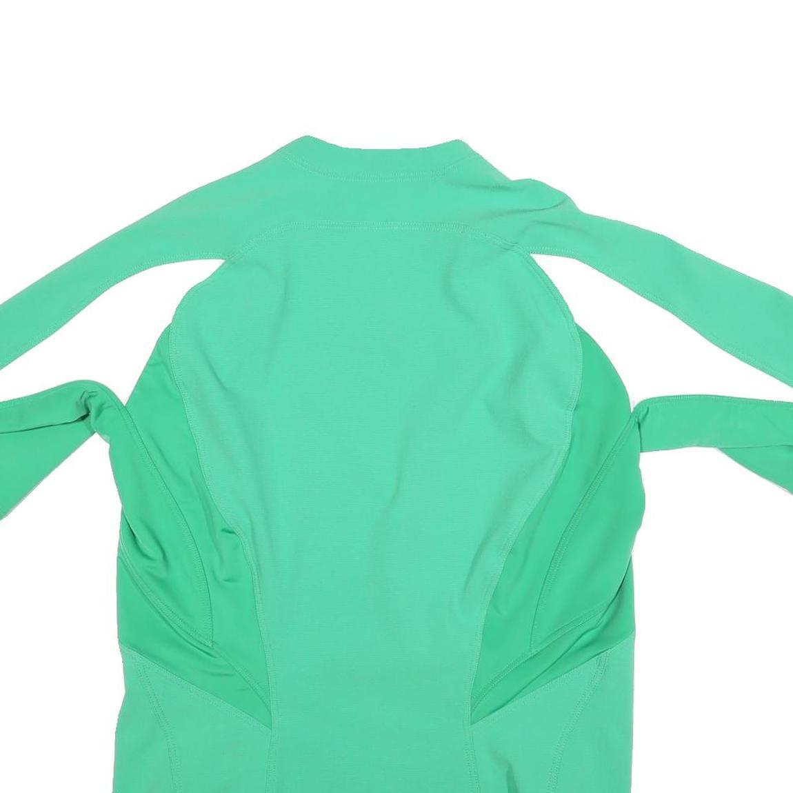 NIKE Mens Green & White Athletic T-Shirt XL Long Sleeve V-Neck Sportswear