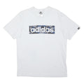 ADIDAS Mens White Blue Camouflage Logo Graphic T-Shirt M Short Sleeve Crew Neck