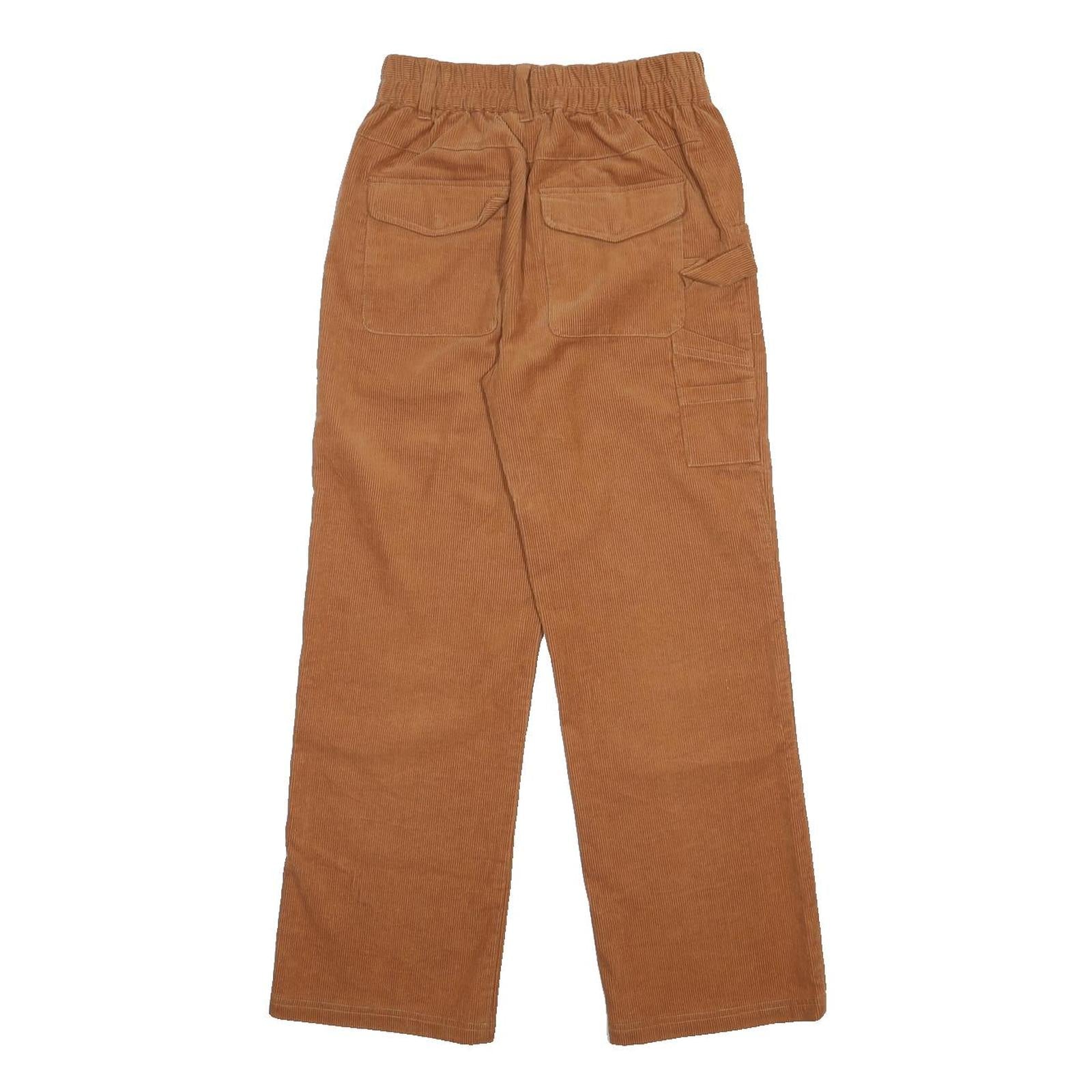 FILA Womens Cotton Relaxed Brown Corduroy Trousers W26 L27 Casual Utility