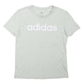 ADIDAS Girls White S T-Shirt Short Sleeve Crew Neck Cotton Blend Logo Print