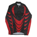 IXS Mens Black & Red Sports Graphic T-Shirt XL Long Sleeve 1/4 Zip Polyester