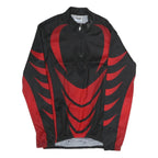 IXS Mens Black & Red Sports Graphic T-Shirt XL Long Sleeve 1/4 Zip Polyester