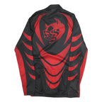 IXS Mens Black & Red Sports Graphic T-Shirt XL Long Sleeve 1/4 Zip Polyester