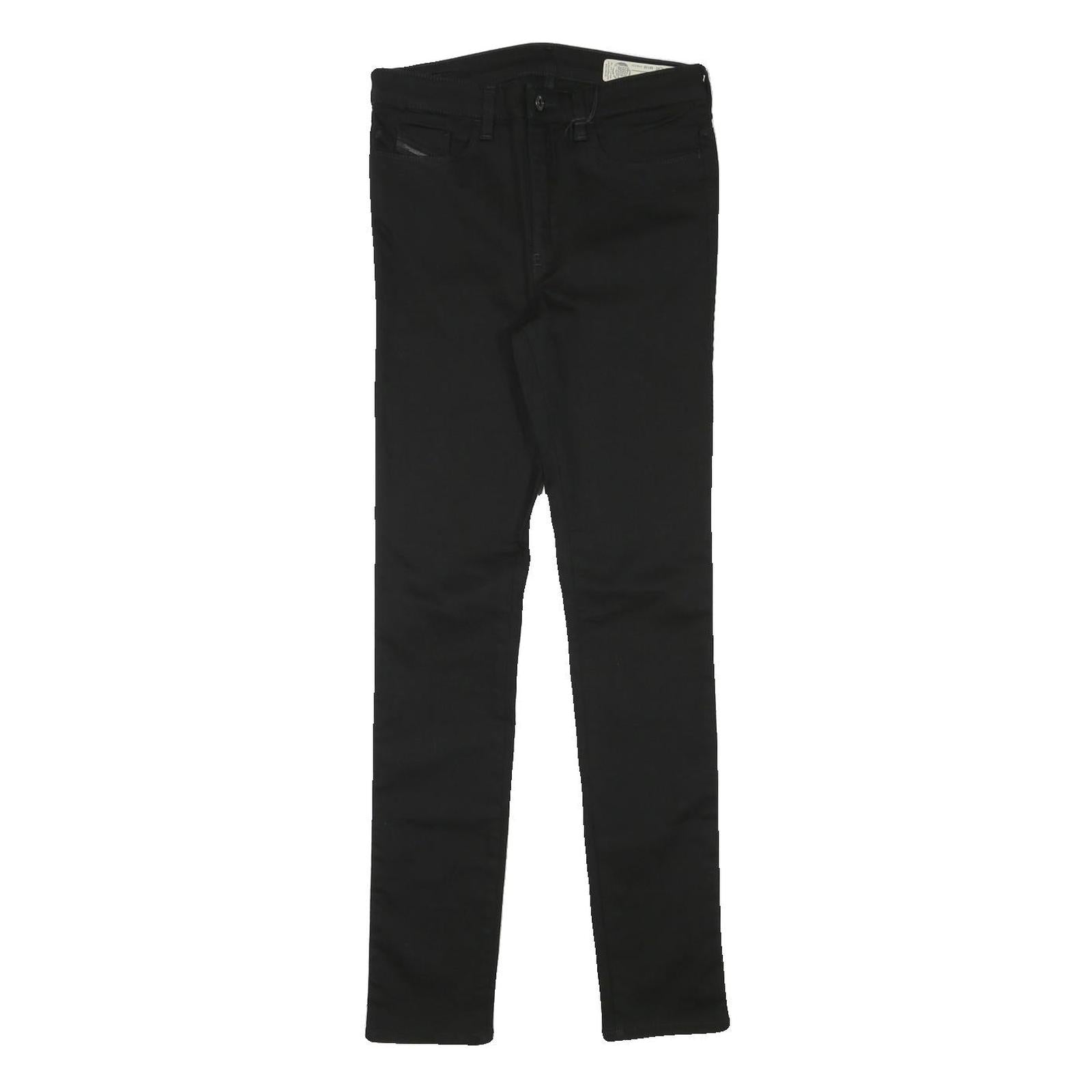 DIESEL Womens Jeans Black Slim Skinny Denim W27 L30 Cotton Blend Zip