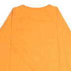 DICKIES Mens Orange Plain T-Shirt L Long Sleeve Round Neck Pocket Casual