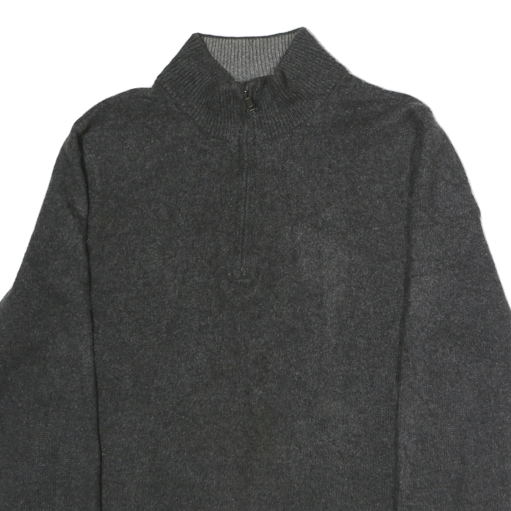 PATAGONIA Mens Grey Plain Cotton Pullover Jumper M Half Zip Casual Winter