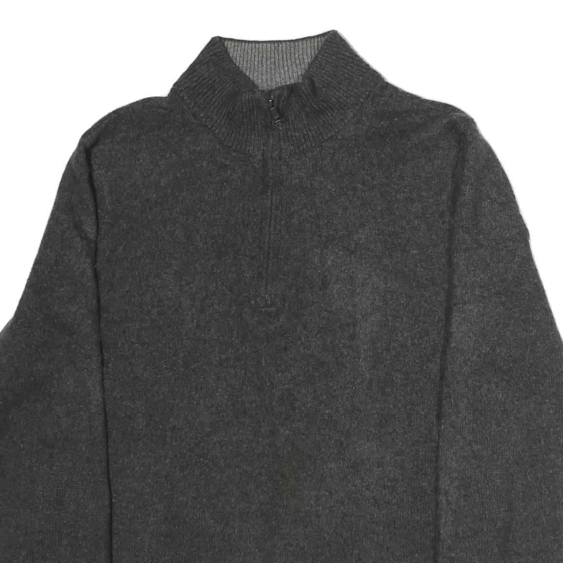 PATAGONIA Mens Grey Plain Cotton Pullover Jumper M Half Zip Casual Winter