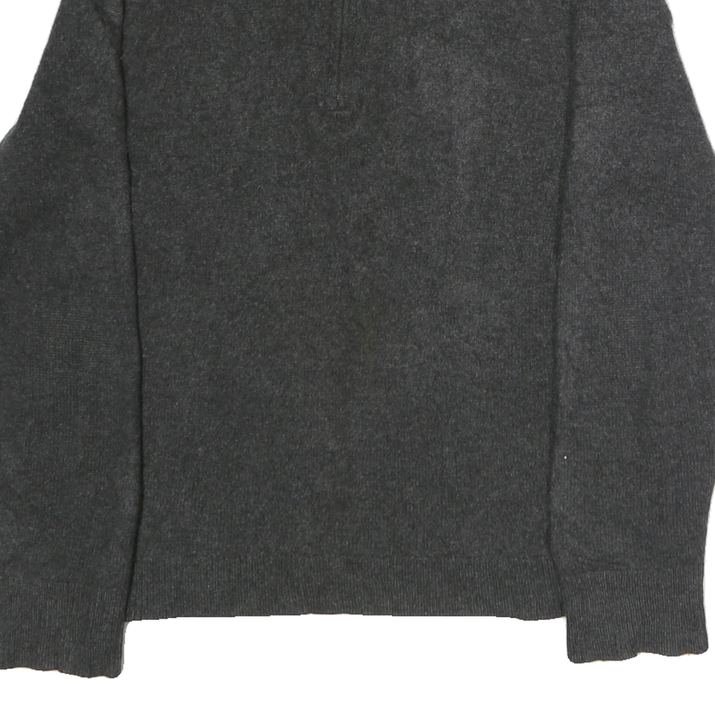 PATAGONIA Mens Grey Plain Cotton Pullover Jumper M Half Zip Casual Winter