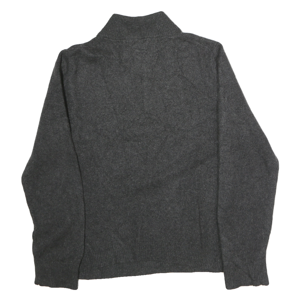 PATAGONIA Mens Grey Plain Cotton Pullover Jumper M Half Zip Casual Winter