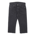 LEVI'S 501 Mens Jeans Black Regular Straight Denim Medium W31 L21 Button Cotton