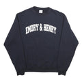 CHAMPION Mens Navy Blue Emory & Henry Crew Neck M Cotton Sweatshirt