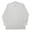 Mens White & Grey Check Cotton Blend Shirt M Classic Button Front Pocket